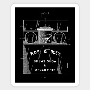 Roe & Doe's Great Show & Menagerie Toy Patent Illustration Sticker